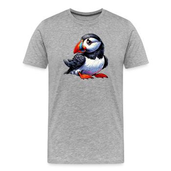 Puffin - Men's Premium Organic T-Shirt - heather grey - Front - Damien (186cm)