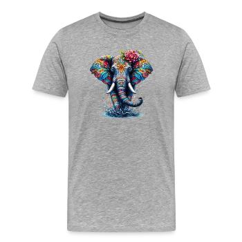 Éléphant - T-shirt bio Premium Homme - gris chiné - Devant - Damien (186cm)