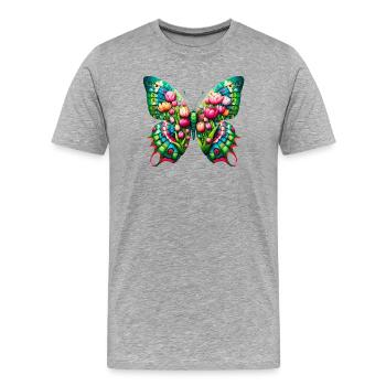 Schmetterlingsblumen Tulpen Tulpe Holland - Männer Premium Bio T-Shirt - Grau meliert - Vorne - Damien (186cm)