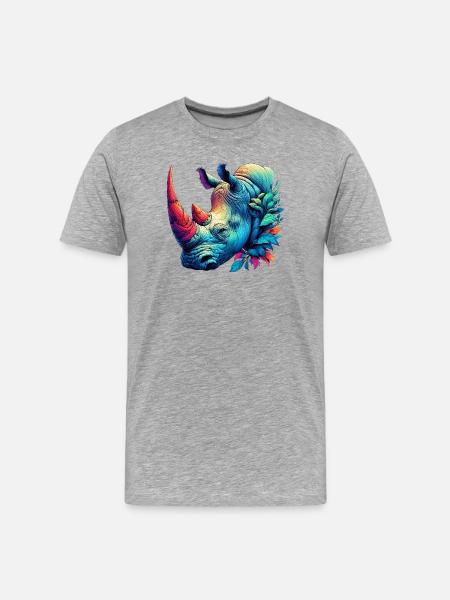 Rhinoceros - Men's Premium Organic T-Shirt - heather grey