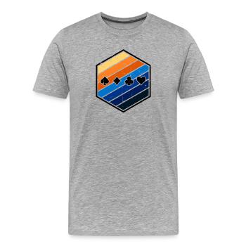 Poker Jeu de cartes Casino Poker Jeux d’argent - T-shirt bio Premium Homme - gris chiné - Devant - Damien (186cm)