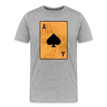 Poker Casino Jeu de cartes Jeux d’argent - T-shirt bio Premium Homme - gris chiné - Devant - Damien (186cm)
