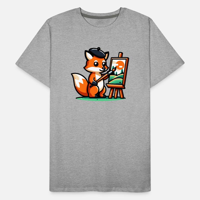 Palette Prowler: The Artistic Fox Men's Premium Organic T-Shirt