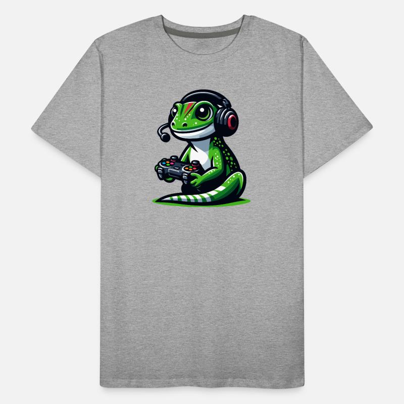 Gecko Gamer: Den Joystick-Dschungel meistern Männer Premium Bio T-Shirt