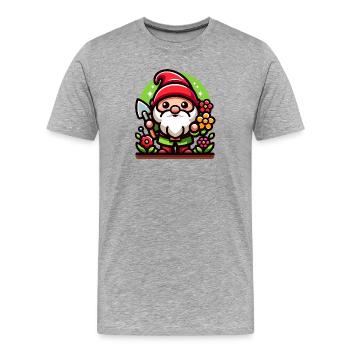 Gnome’s Garden: The Blooming Keepe - Men's Premium Organic T-Shirt - heather grey - Front - Damien (186cm)