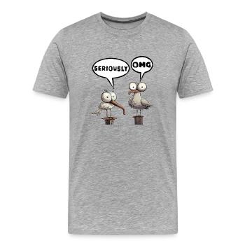 Omg, sérieusement, cool - T-shirt bio Premium Homme - gris chiné - Devant - Damien (186cm)