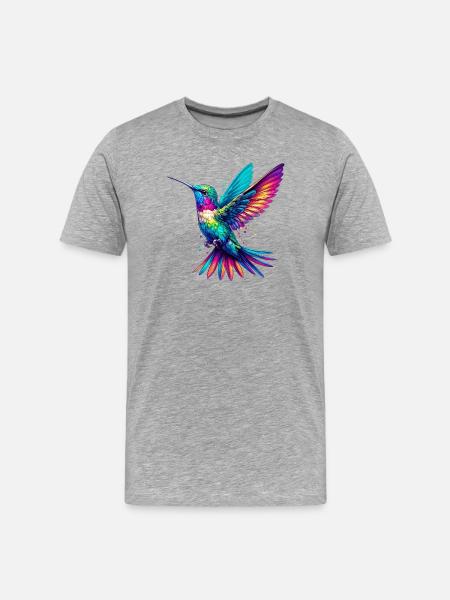 Hummingbird - Men's Premium Organic T-Shirt - heather grey