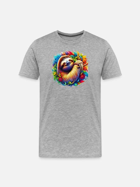 Sloth - Men's Premium Organic T-Shirt - heather grey
