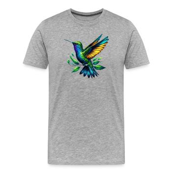 Kolibri - Männer Premium Bio T-Shirt - Grau meliert - Vorne - Damien (186cm)