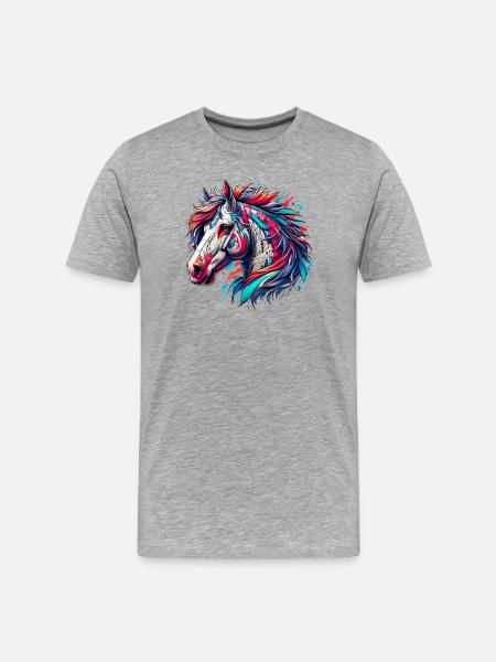 Horse - Men's Premium Organic T-Shirt - heather grey