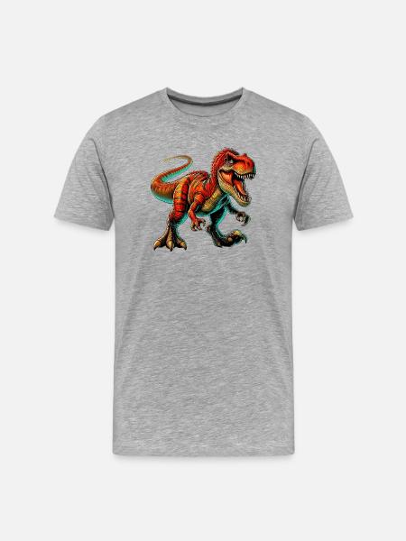 Dinosaur - Men's Premium Organic T-Shirt - heather grey