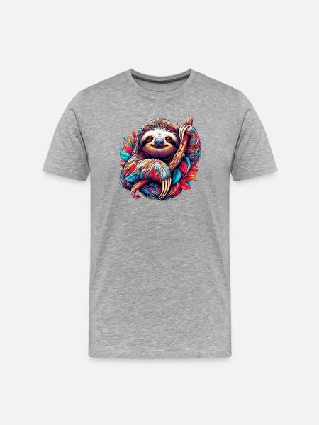 Sloth - Men's Premium Organic T-Shirt - heather grey