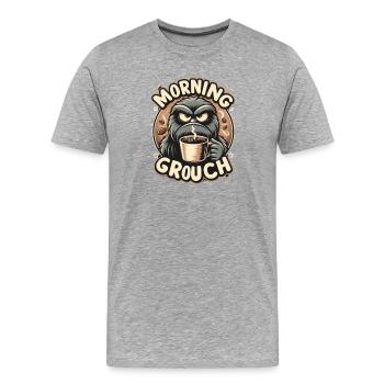 Morgenmuffel - Männer Premium Bio T-Shirt - Grau meliert - Vorne - Damien (186cm)