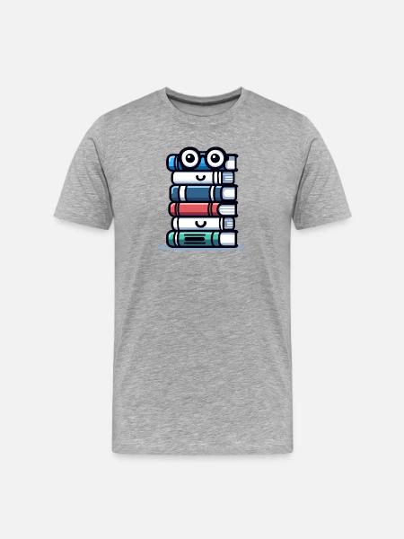 Book Buddy: The Literary Stack - Men's Premium Organic T-Shirt - heather grey