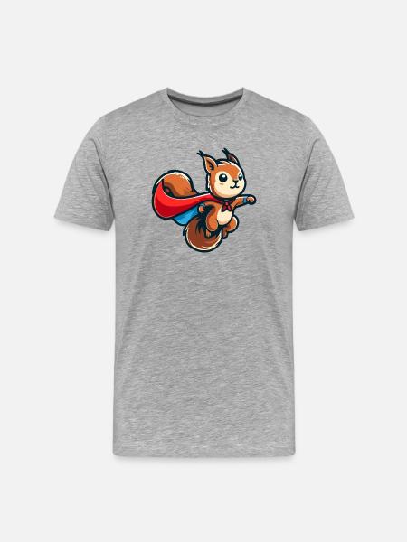 Squirrel: The Nutty Defender - Men's Premium Organic T-Shirt - heather grey
