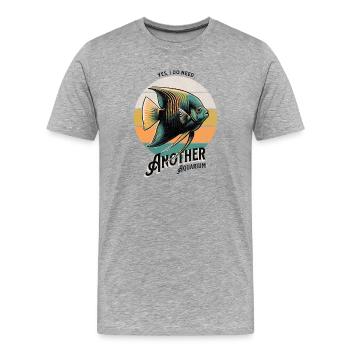 Aquarium Scalar Retro Design, Chemise de poisson Vintage - T-shirt bio Premium Homme - gris chiné - Devant - Damien (186cm)