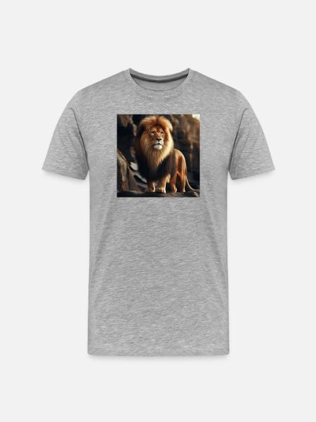 Lion - T-shirt bio Premium Homme - gris chiné