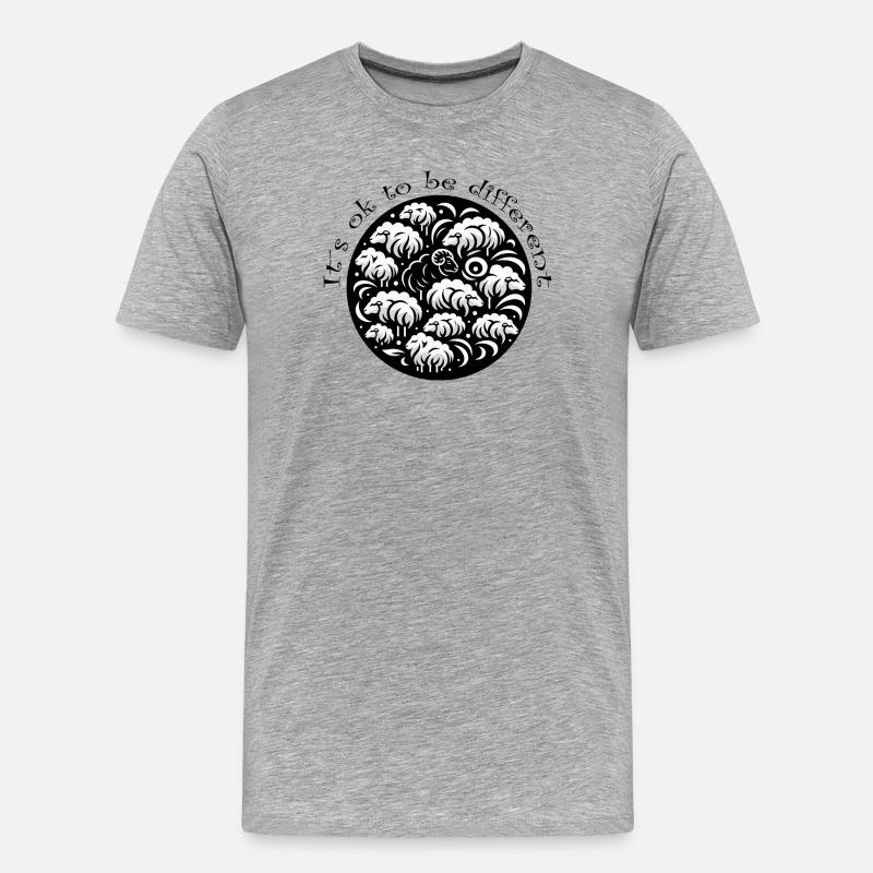 schwarzes Schaf - Männer Premium Bio T-Shirt - Grau meliert