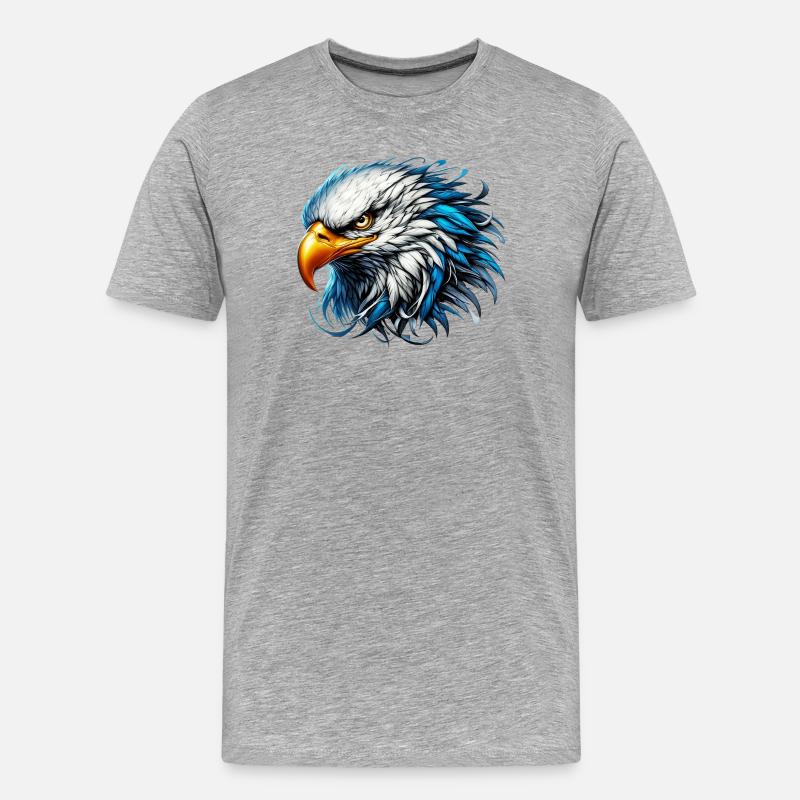 Adler - Männer Premium Bio T-Shirt - Grau meliert