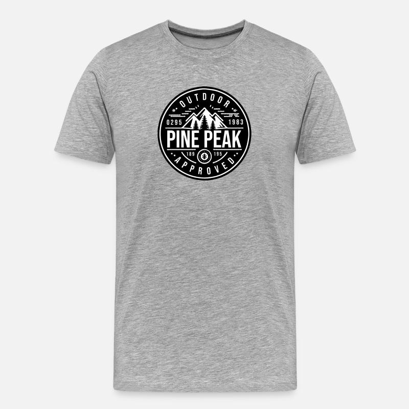 Pine Peak - Outdoor Approved - Männer Premium Bio T-Shirt - Grau meliert