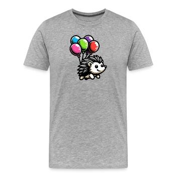 Hedgehog Harmony : le copain ballon - T-shirt bio Premium Homme - gris chiné - Devant - Damien (186cm)