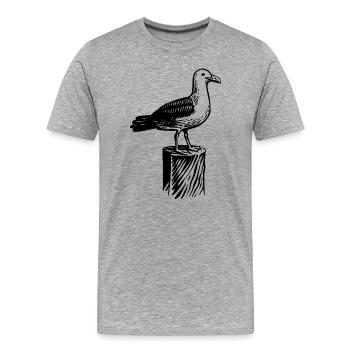 Möwe. Norden. Moin aus Norddeutschland. - Männer Premium Bio T-Shirt - Grau meliert - Vorne - Damien (186cm)