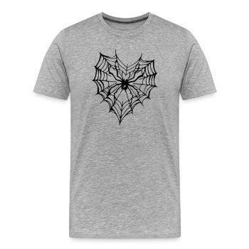 Spinnen Tattoo - Spider Tattoo - Männer Premium Bio T-Shirt - Grau meliert - Vorne - Damien (186cm)