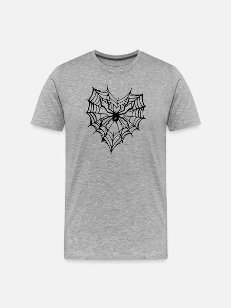 Spinnen Tattoo - Spider Tattoo - Männer Premium Bio T-Shirt - Grau meliert