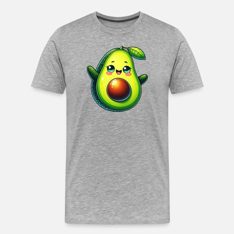 Avocado - Männer Premium Bio T-Shirt - Grau meliert