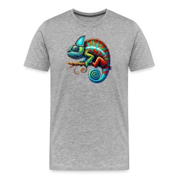 Chameleon - Men's Premium Organic T-Shirt - heather grey - Front - Damien (186cm)