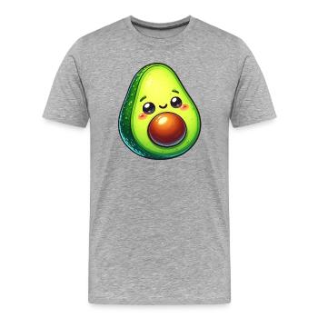 Avocado - Männer Premium Bio T-Shirt - Grau meliert - Vorne - Damien (186cm)