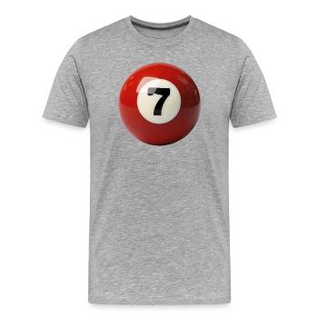 Seven 7 Retro Y2K Coquette Girlcore Billard Pool - T-shirt bio Premium Homme - gris chiné - Devant - Damien (186cm)