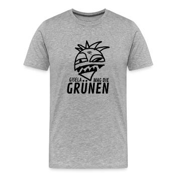 Politik Grüne Staat Deutsch - Männer Premium Bio T-Shirt - Grau meliert - Vorne - Damien (186cm)