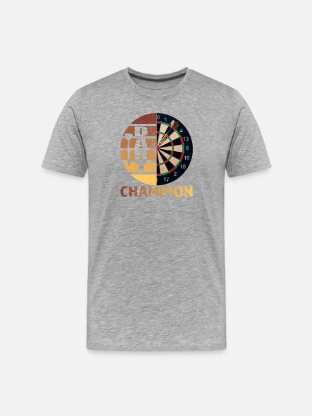 Dart Champion - Männer Premium Bio T-Shirt - Grau meliert