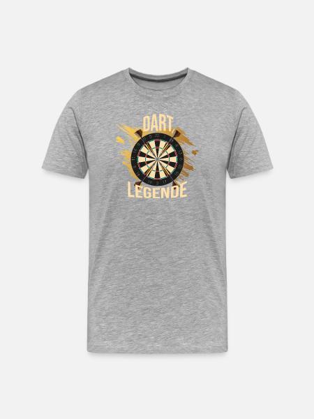 Dart Legende - Männer Premium Bio T-Shirt - Grau meliert
