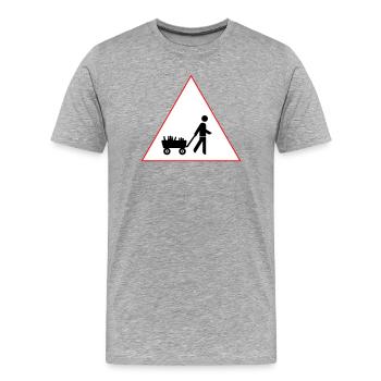Männer und Bier - was braucht man(n) mehr? - Männer Premium Bio T-Shirt - Grau meliert - Vorne - Damien (186cm)