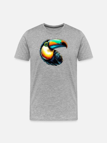 Toucan - Men's Premium Organic T-Shirt - heather grey