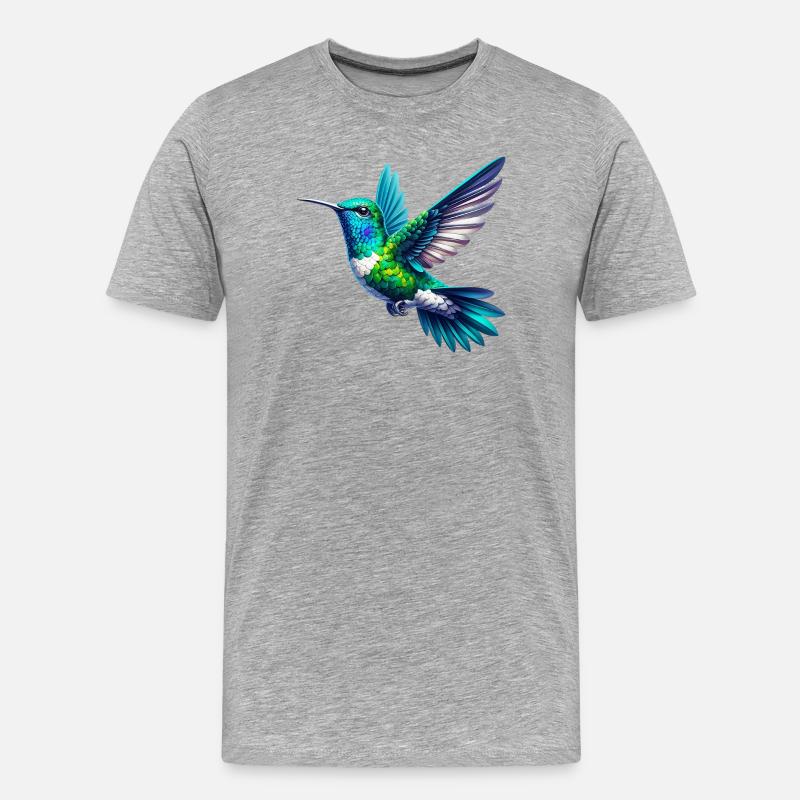 Kolibri - Männer Premium Bio T-Shirt - Grau meliert