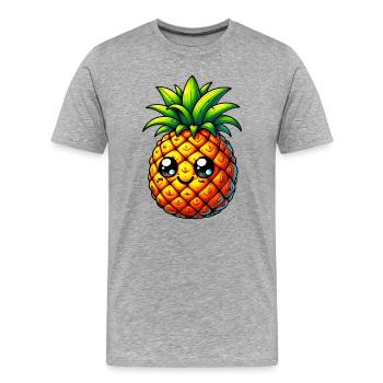 Ananas - T-shirt bio Premium Homme - gris chiné - Devant - Damien (186cm)