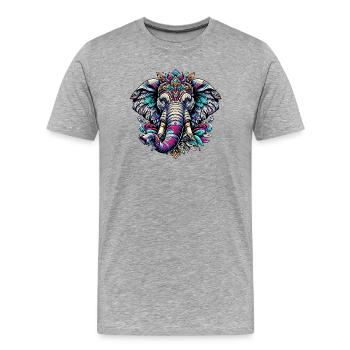Éléphant - T-shirt bio Premium Homme - gris chiné - Devant - Damien (186cm)