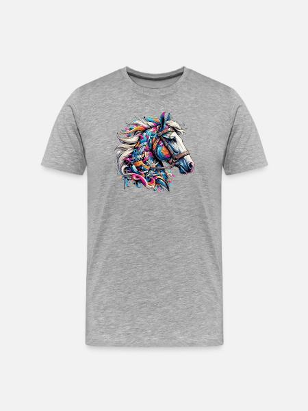 Cheval - T-shirt bio Premium Homme - gris chiné