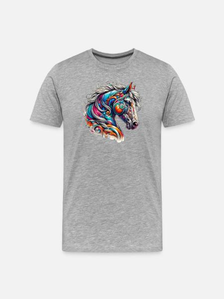 Horse - Men's Premium Organic T-Shirt - heather grey