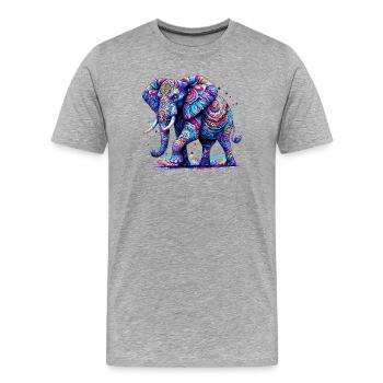 Éléphant - T-shirt bio Premium Homme - gris chiné - Devant - Damien (186cm)