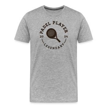 Joueur de padel - T-shirt bio Premium Homme - gris chiné - Devant - Damien (186cm)