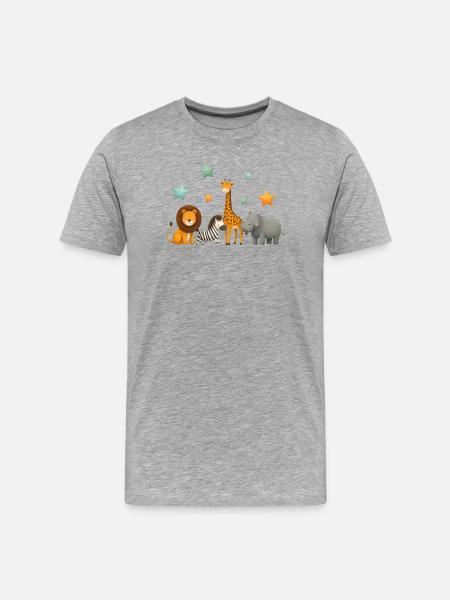 African Animals - Men's Premium Organic T-Shirt - heather grey