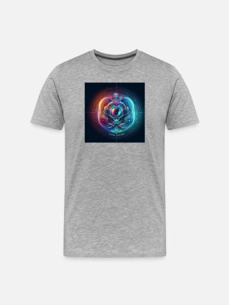 Future Fusion: Holographic & Abstract Gradient - Men's Premium Organic T-Shirt - heather grey