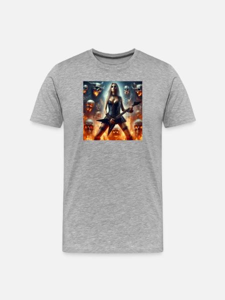 Hell dominated by heavy metal - Men's Premium Organic T-Shirt - heather grey