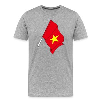 Flag Vietnam - Men's Premium Organic T-Shirt - heather grey - Front - Damien (186cm)