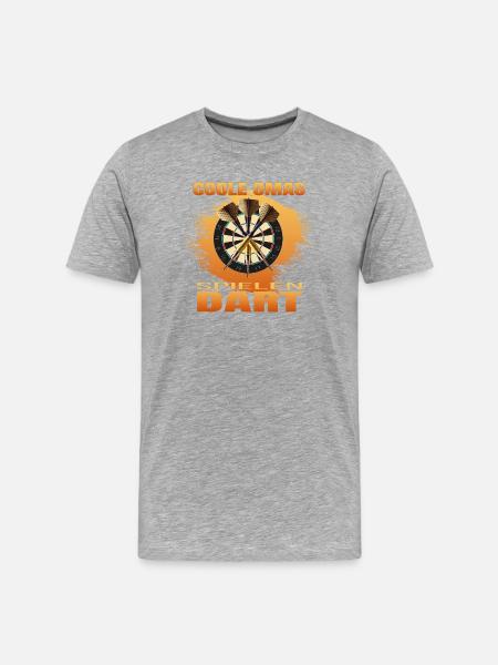 Coole Omas spielen Dart - Männer Premium Bio T-Shirt - Grau meliert