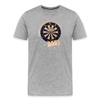 Harmonie von Konzentration &Genauigkeit - Dart - Männer Premium Bio T-Shirt - Grau meliert - Vorne - Damien (186cm)